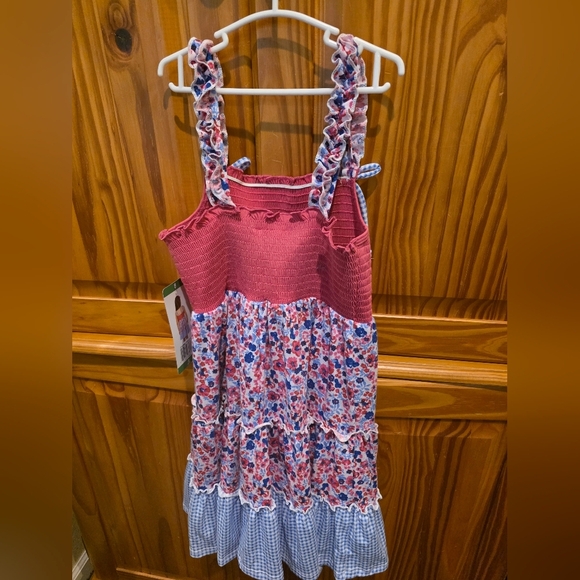 Bundle Of Girls Floral Ruffle Dresses, 1 High And Low Skirt And Dress - Picture 3 of 10